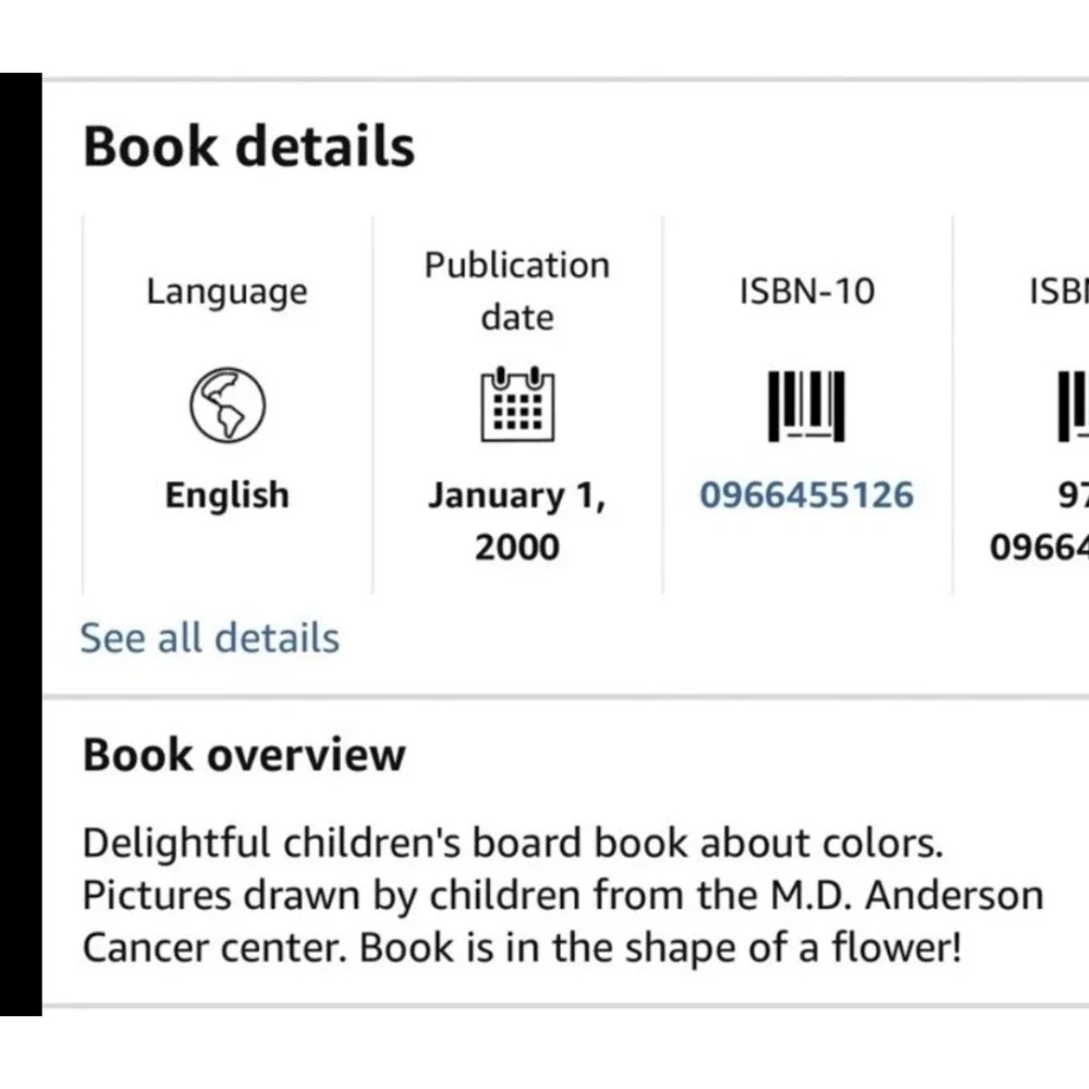 Colors‎ Board Book Children of M. D. Anderson Cancer Center Flower Shaped 2000
